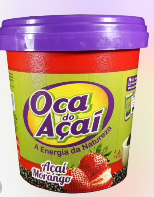 Açaí do oca batido com morango 1L