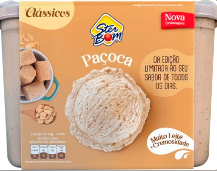 Sorvete paçoca 2L