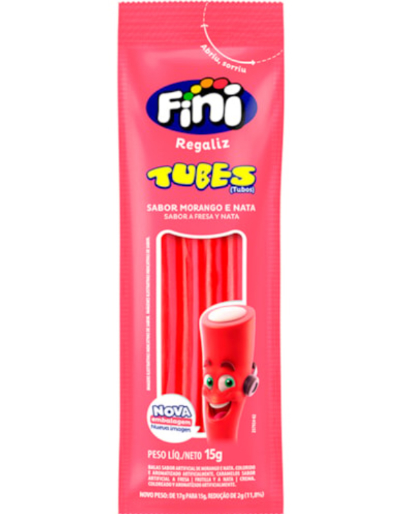 Fini tubes morango e nata 15g