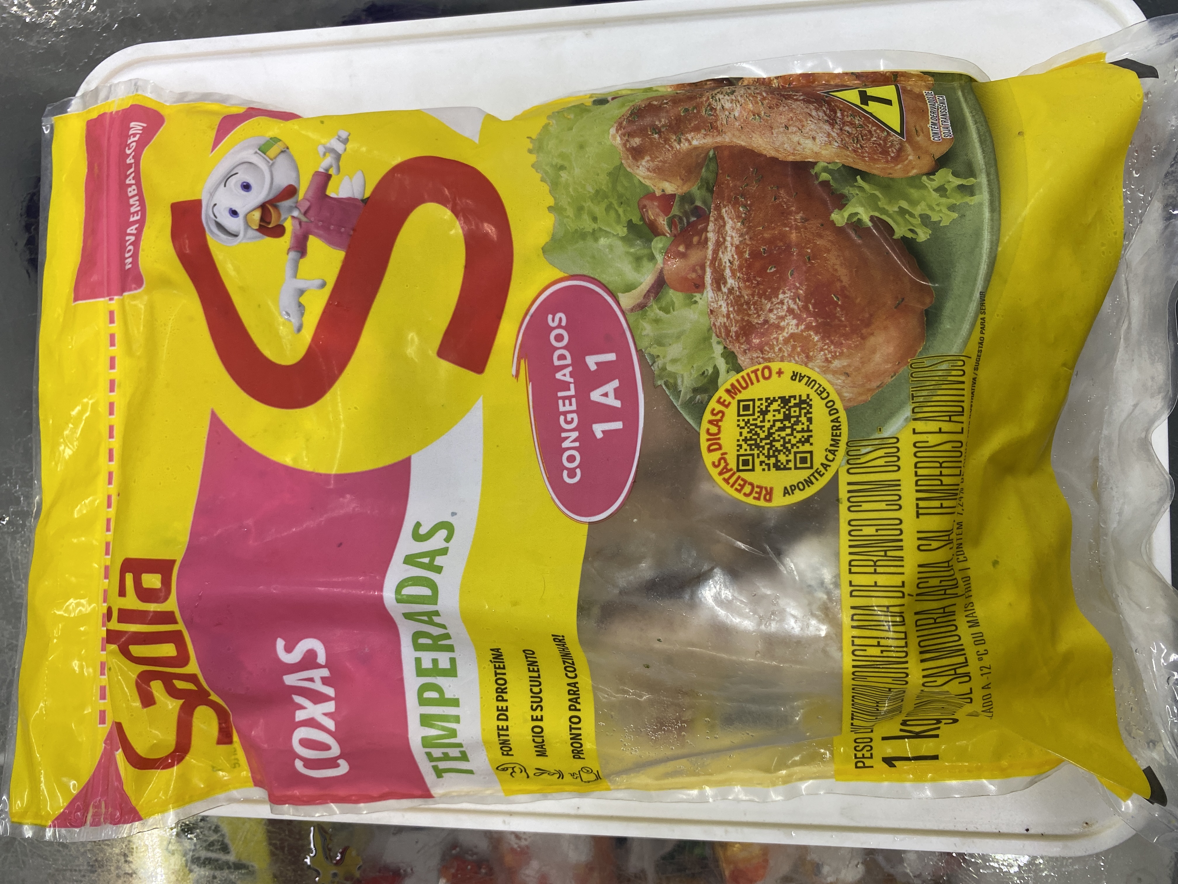 Coxas de frango temperadas 1kg