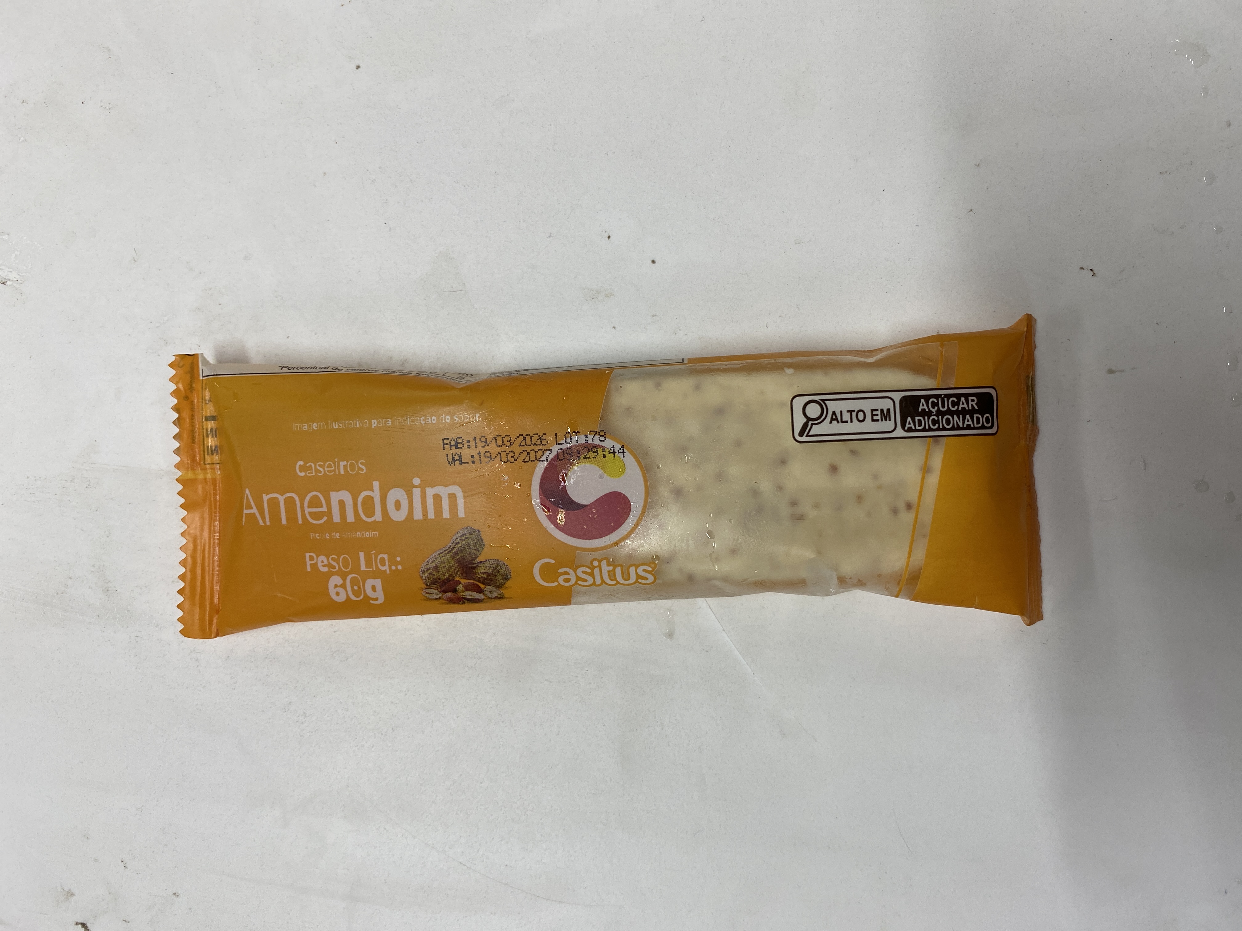 Picolé casitus ao leite amendoim 60g