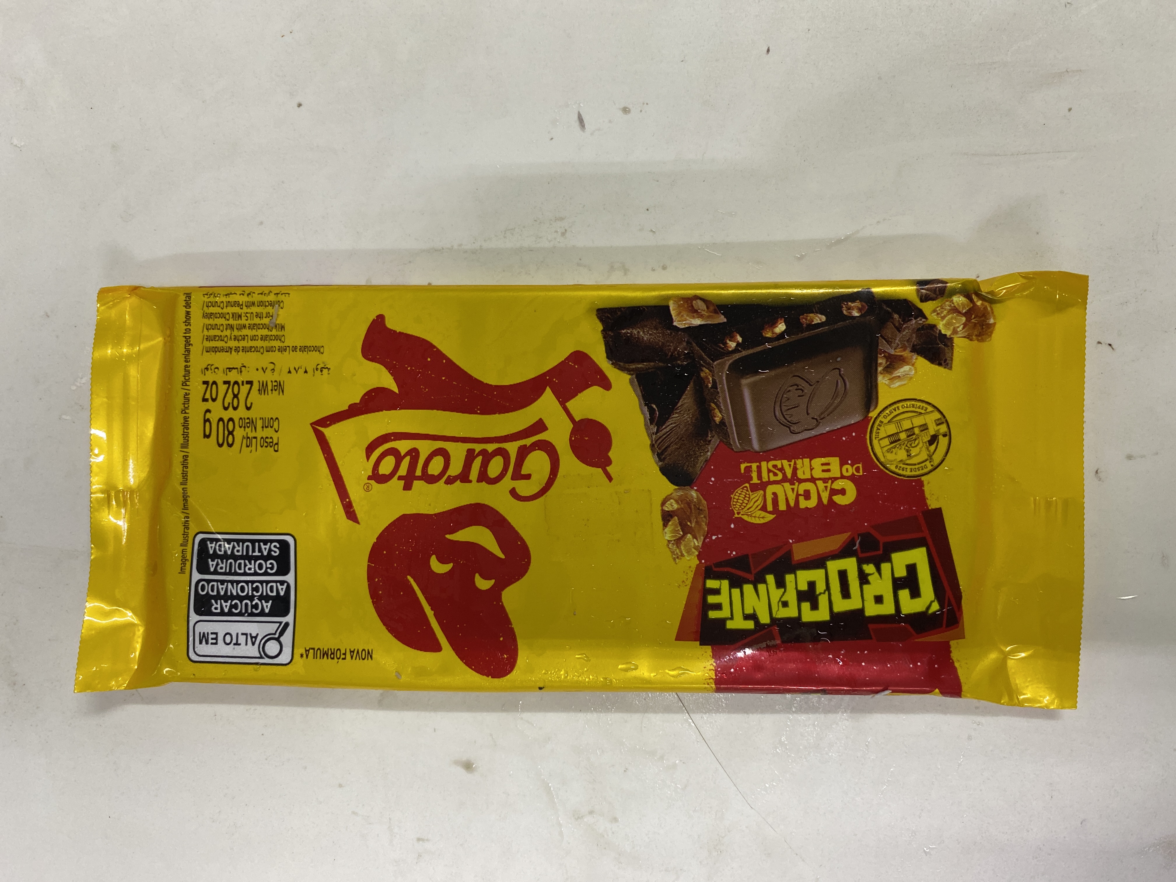 Barra de chocolate garoto crocante