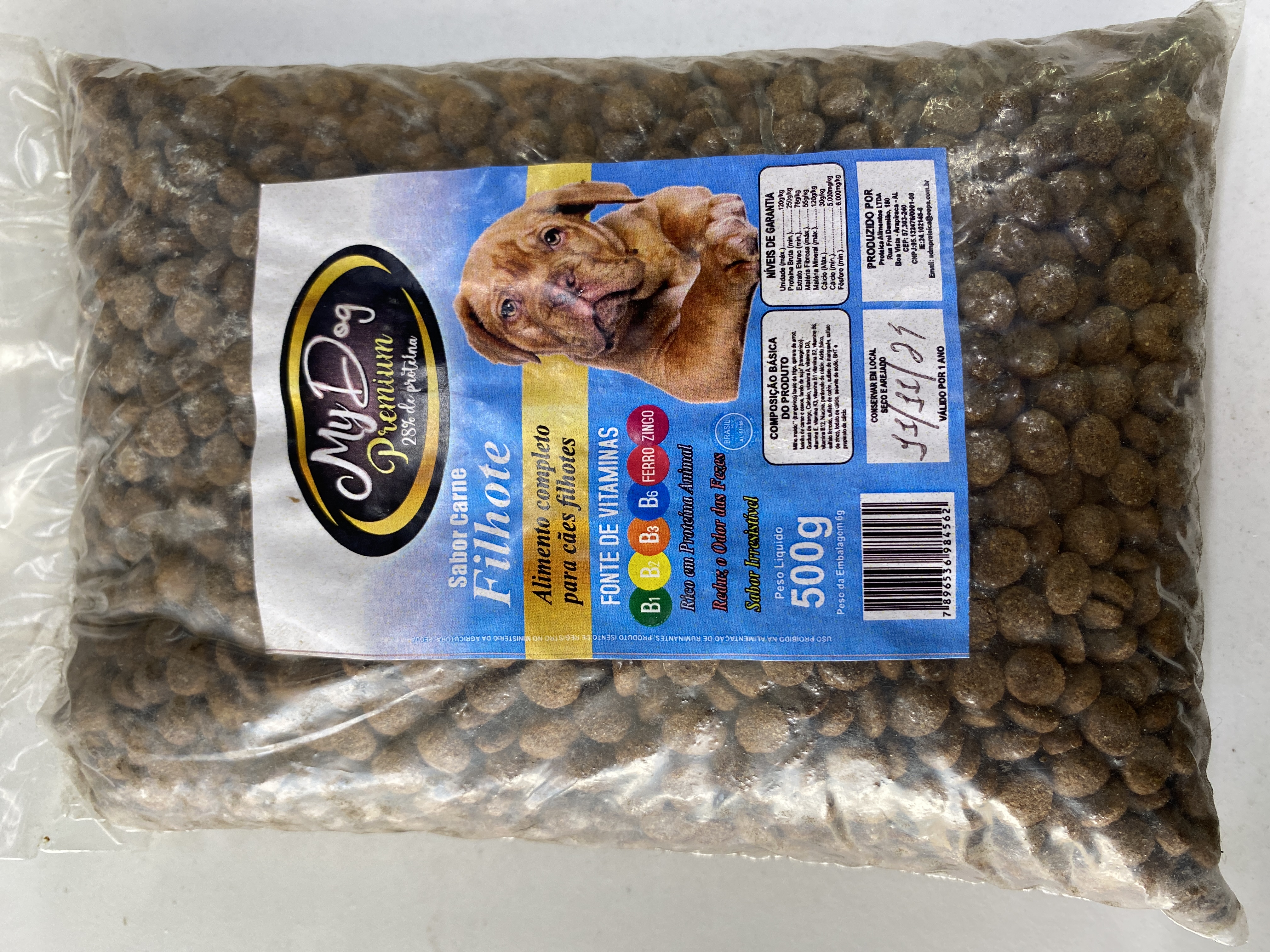 Ração de cachorro filhote 500g