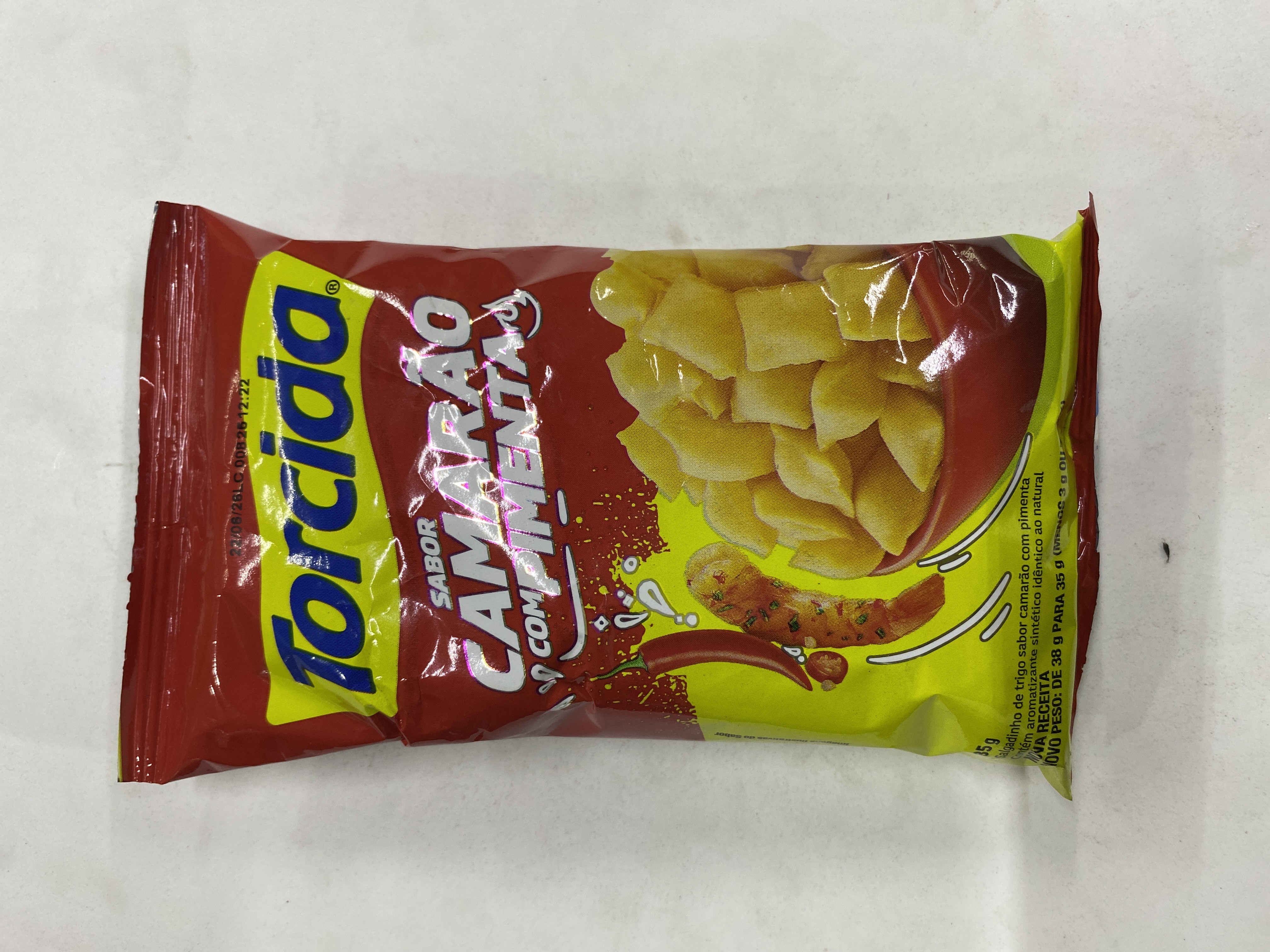 Salgadinho torcida sabor camarão com pimenta 35g