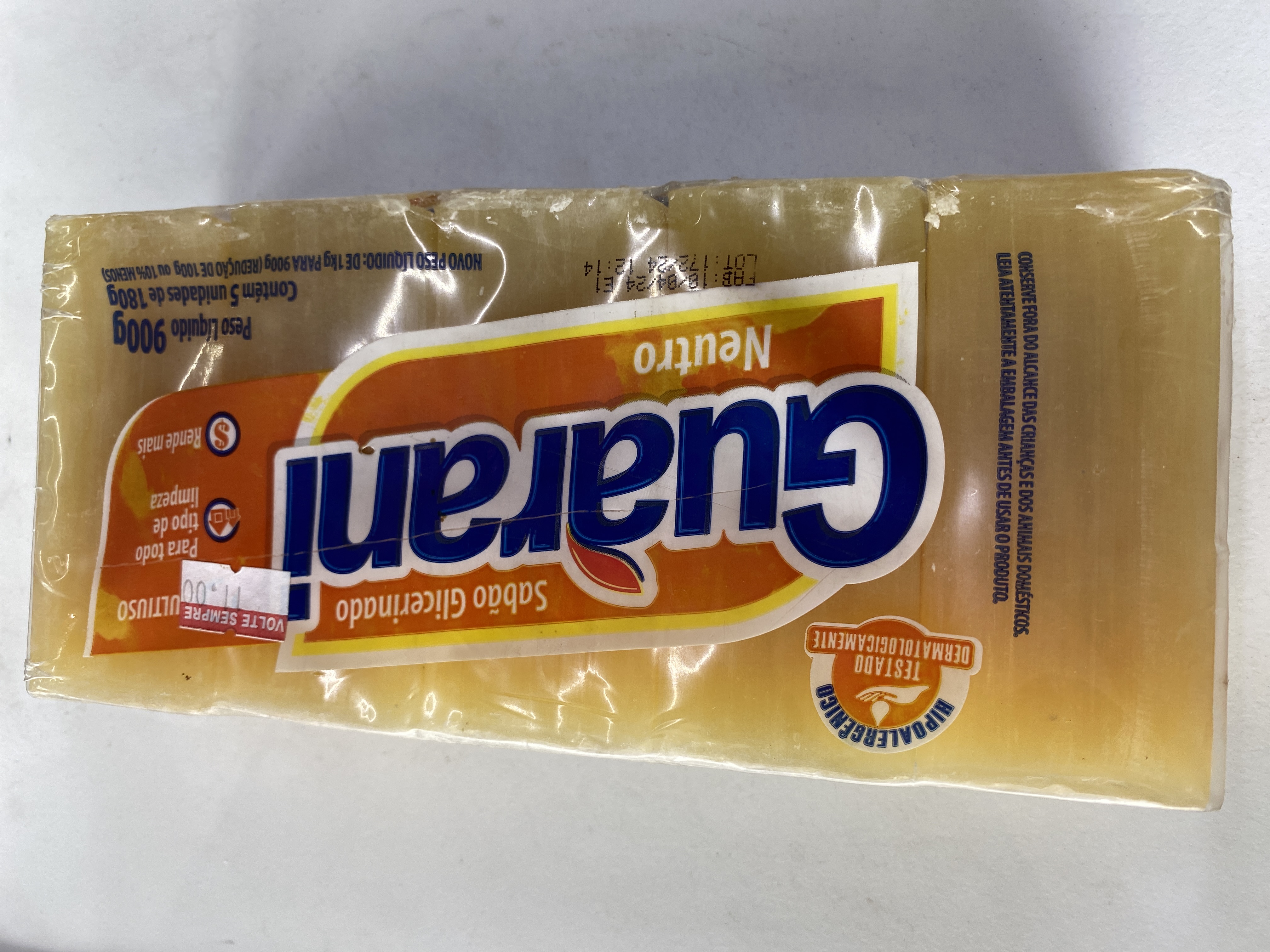 Sabor em barra Guarani neutro 900g