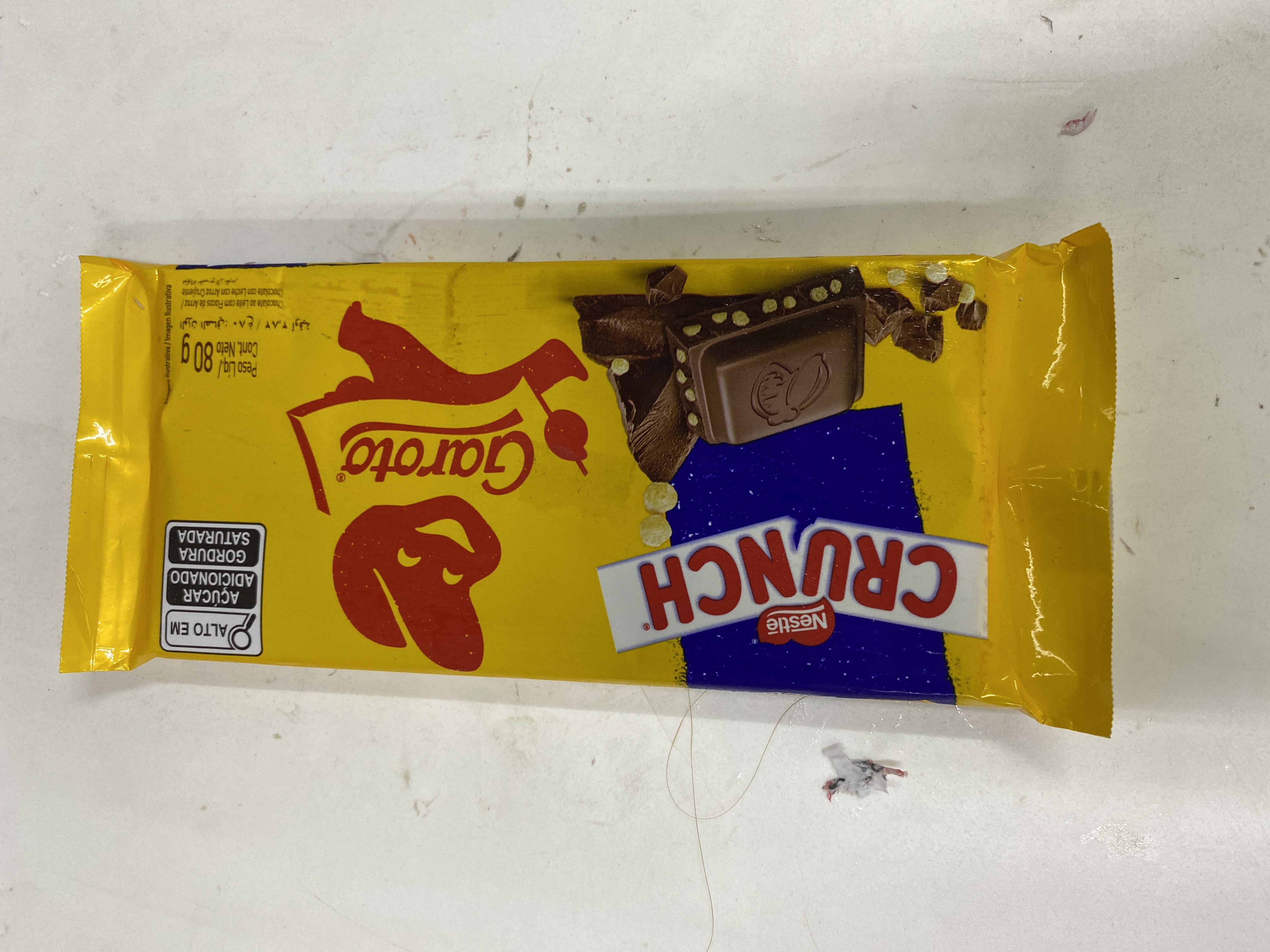 Barra chocolate garoto crunch