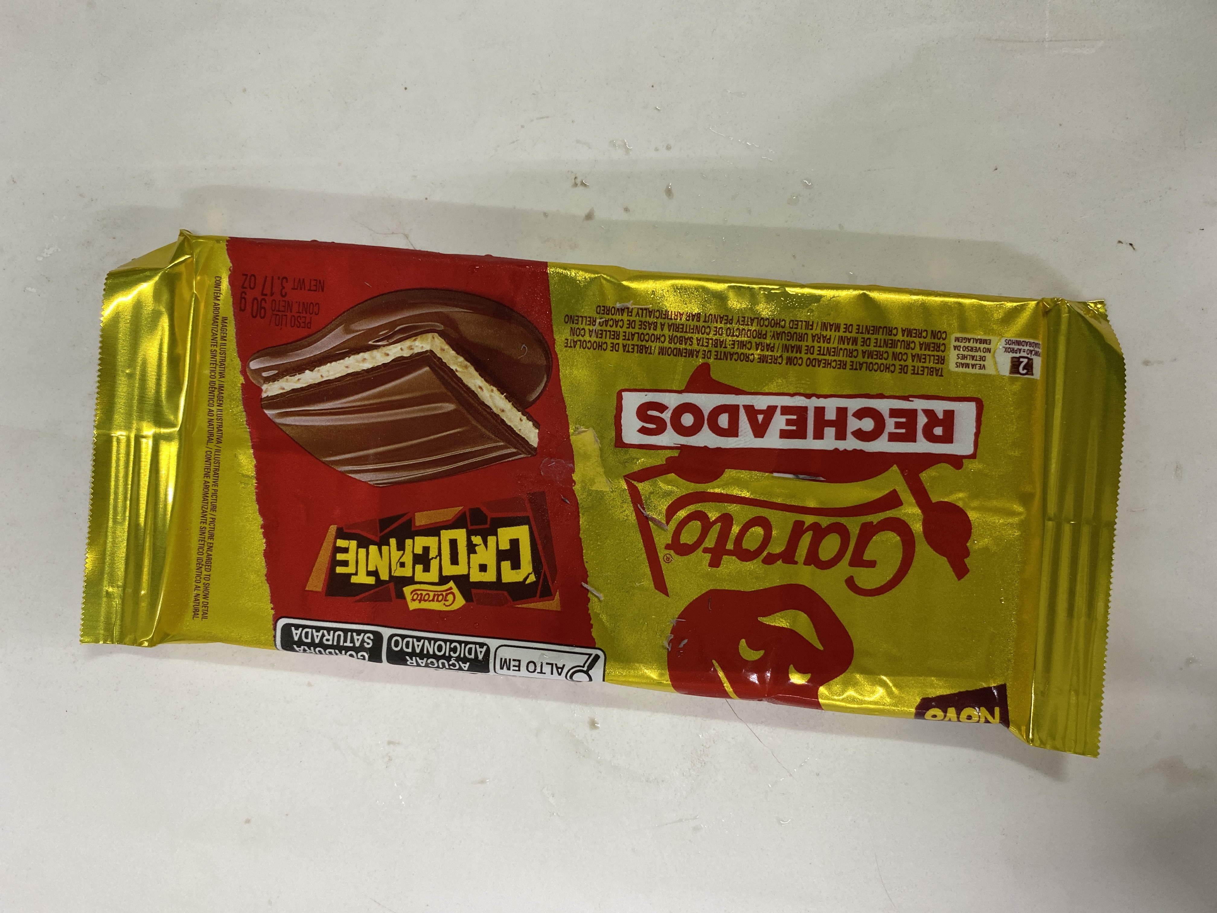 Barra chocolate garoto recheados crocante