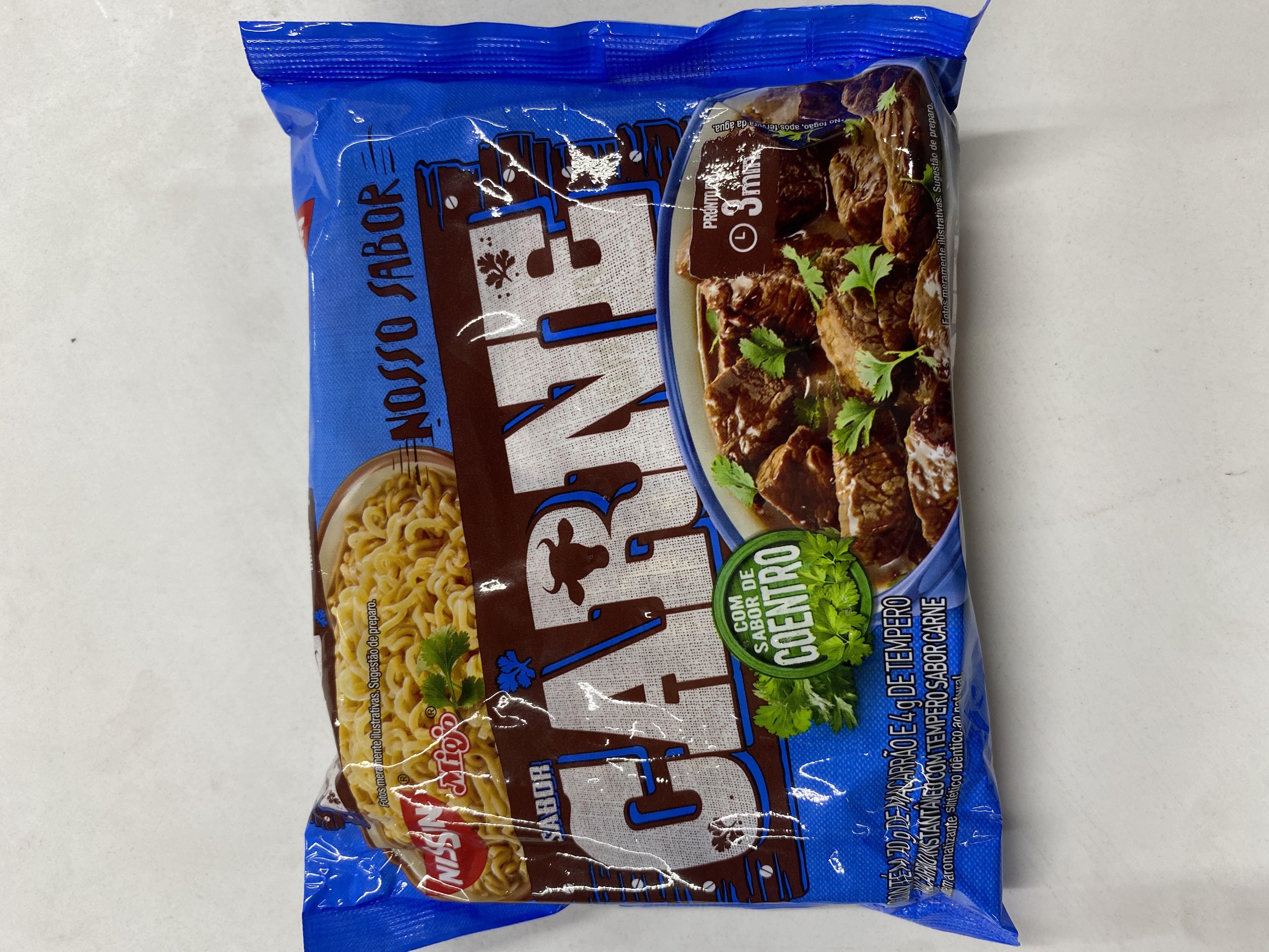 Nissin miojo, sabor carne 70g