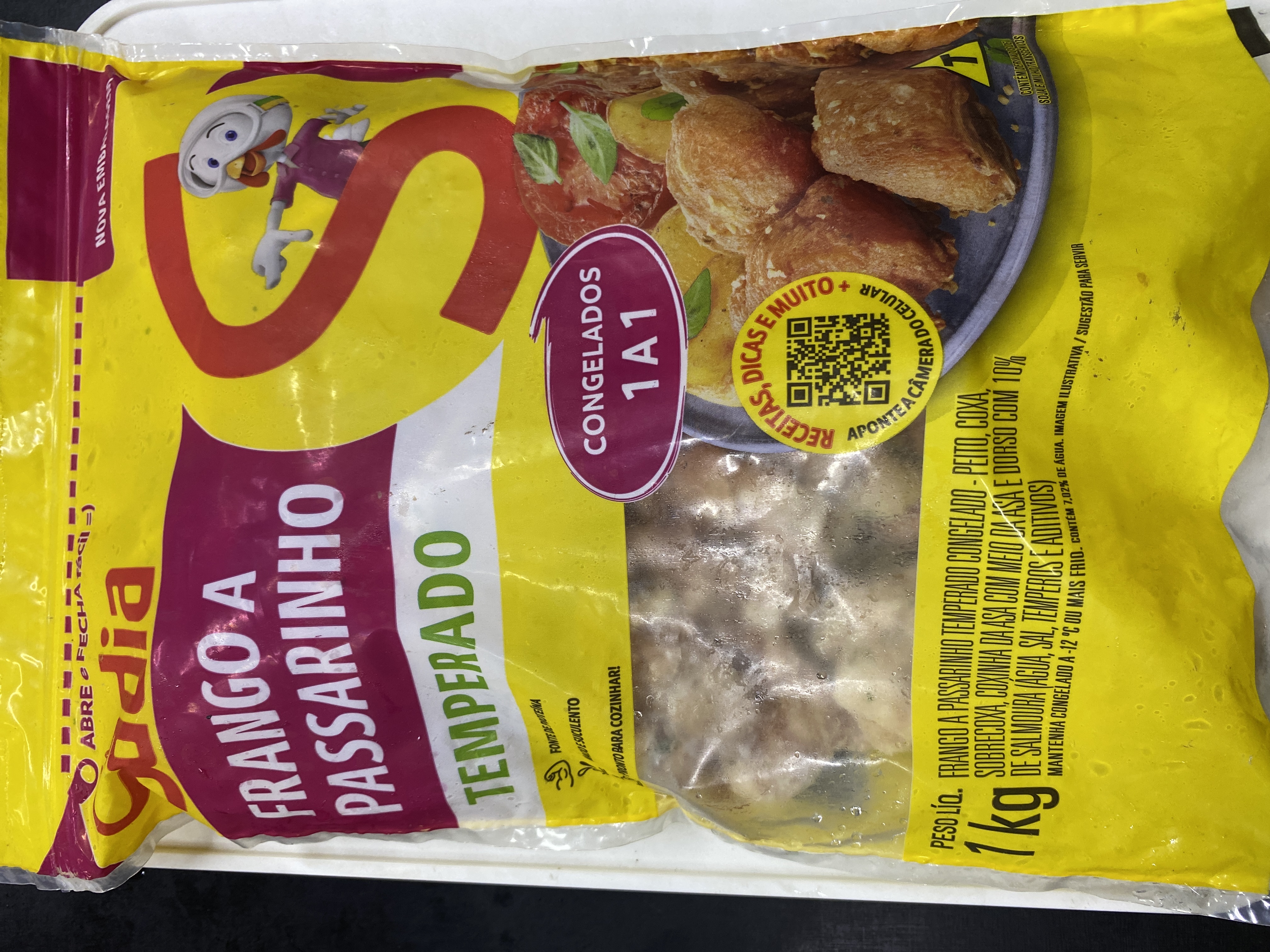 Frango a passarinho temperado 1kg