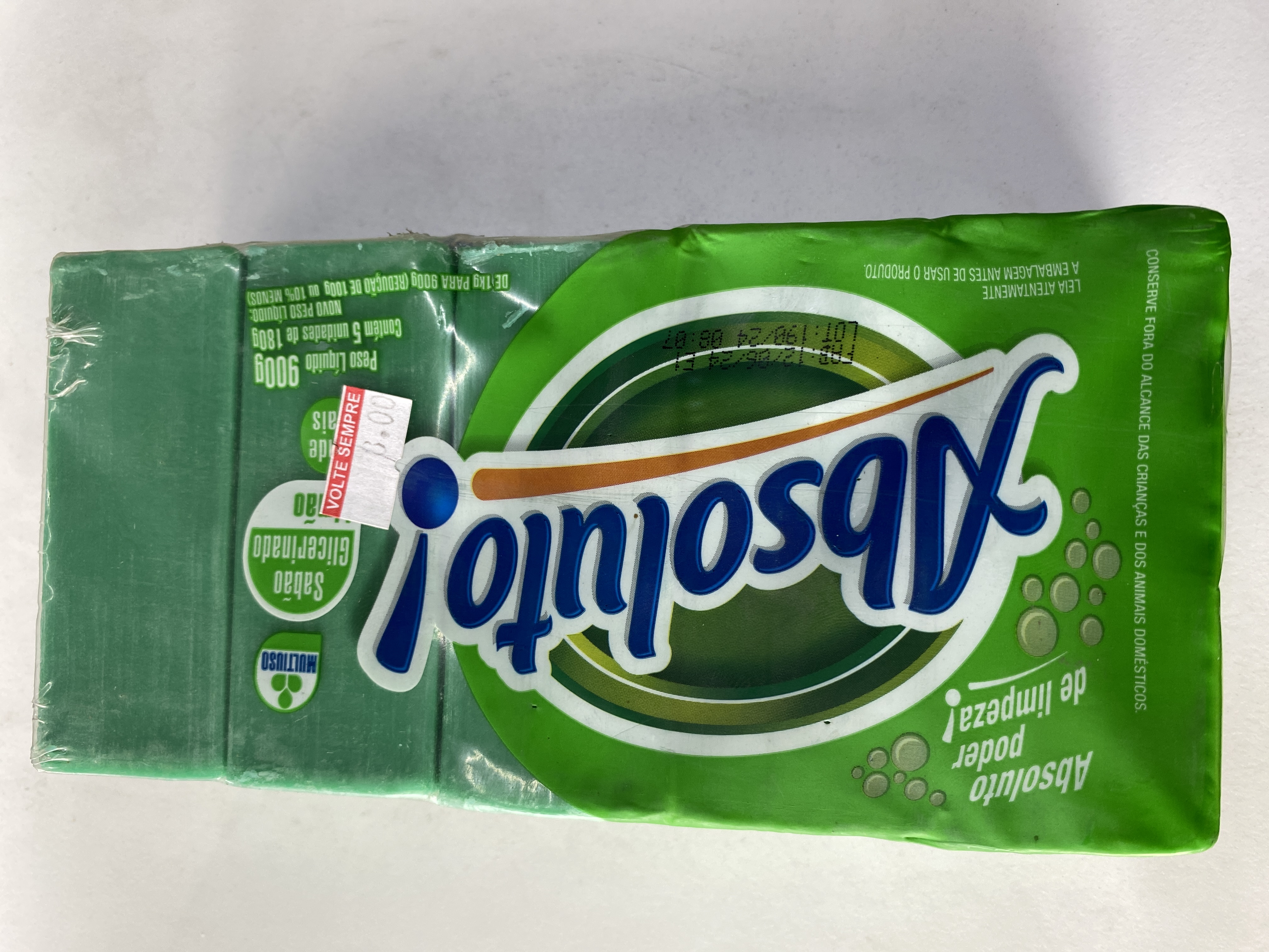 Sabão em barra absoluto 900g